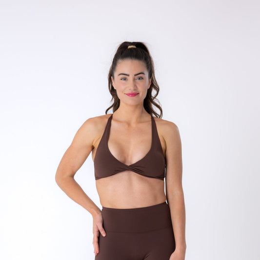 AMONGXT Twist Sports Bra - Mocha